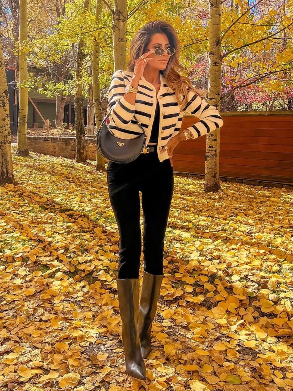 Striped Black & White Knit Cardigan